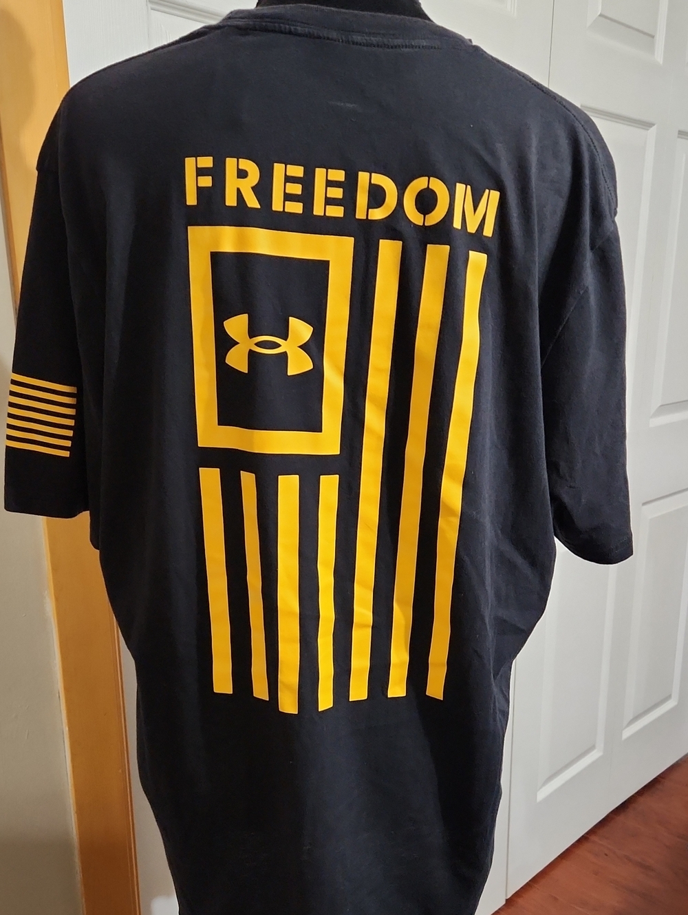Under Armour Black Tee with Yellow Freedom Graphic